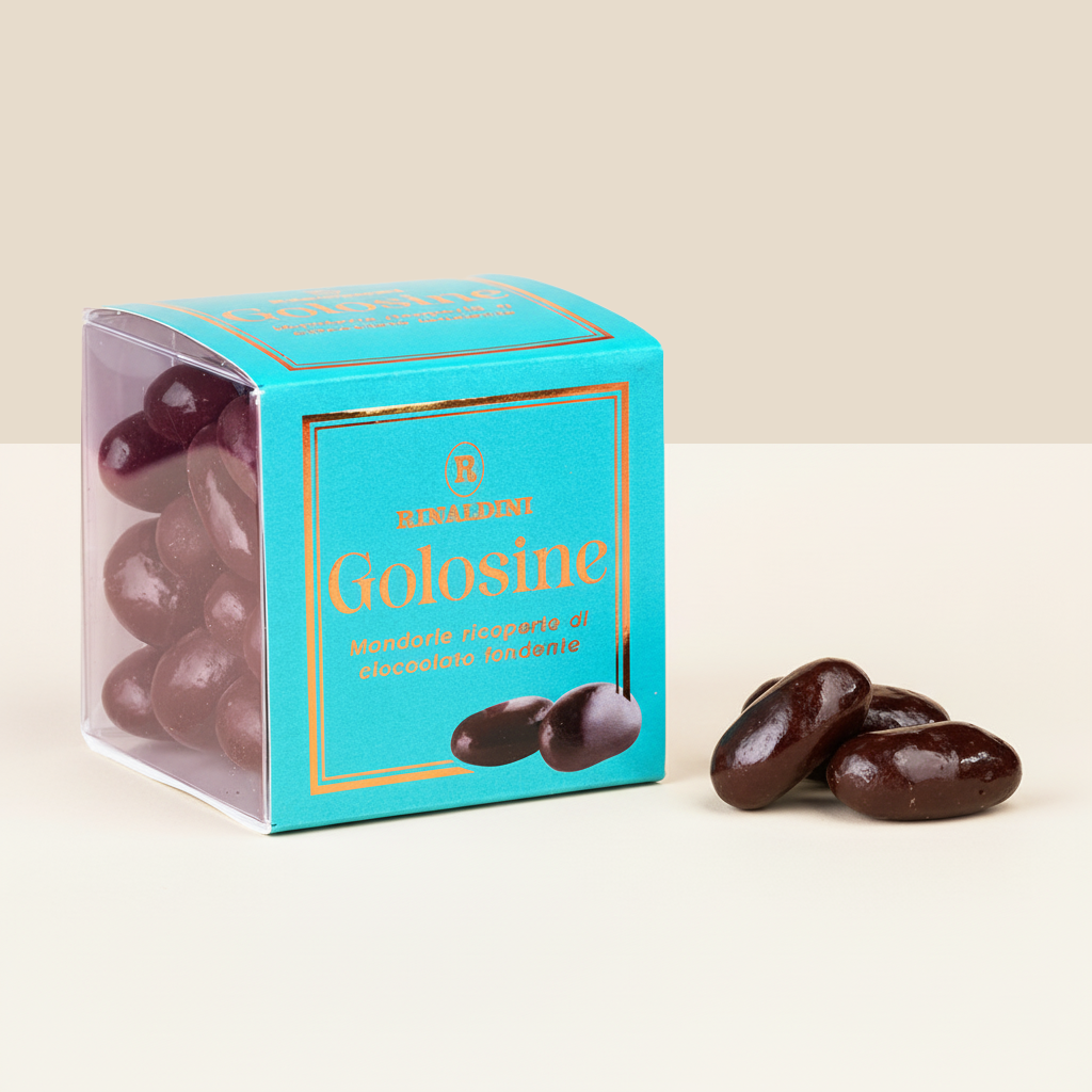 Golosine Mandorle ricoperte di cioccolato fondente - 100g Golosine Mandorle ricoperte di cioccolato fondente - 100g