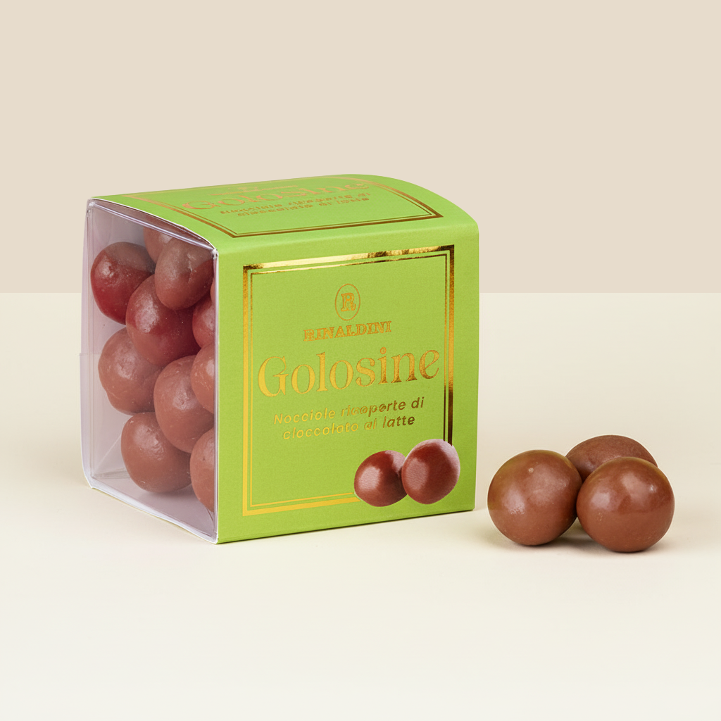 Golosine Nocciole ricoperte di cioccolato al latte - 100g Golosine Nocciole ricoperte di cioccolato al latte - 100g